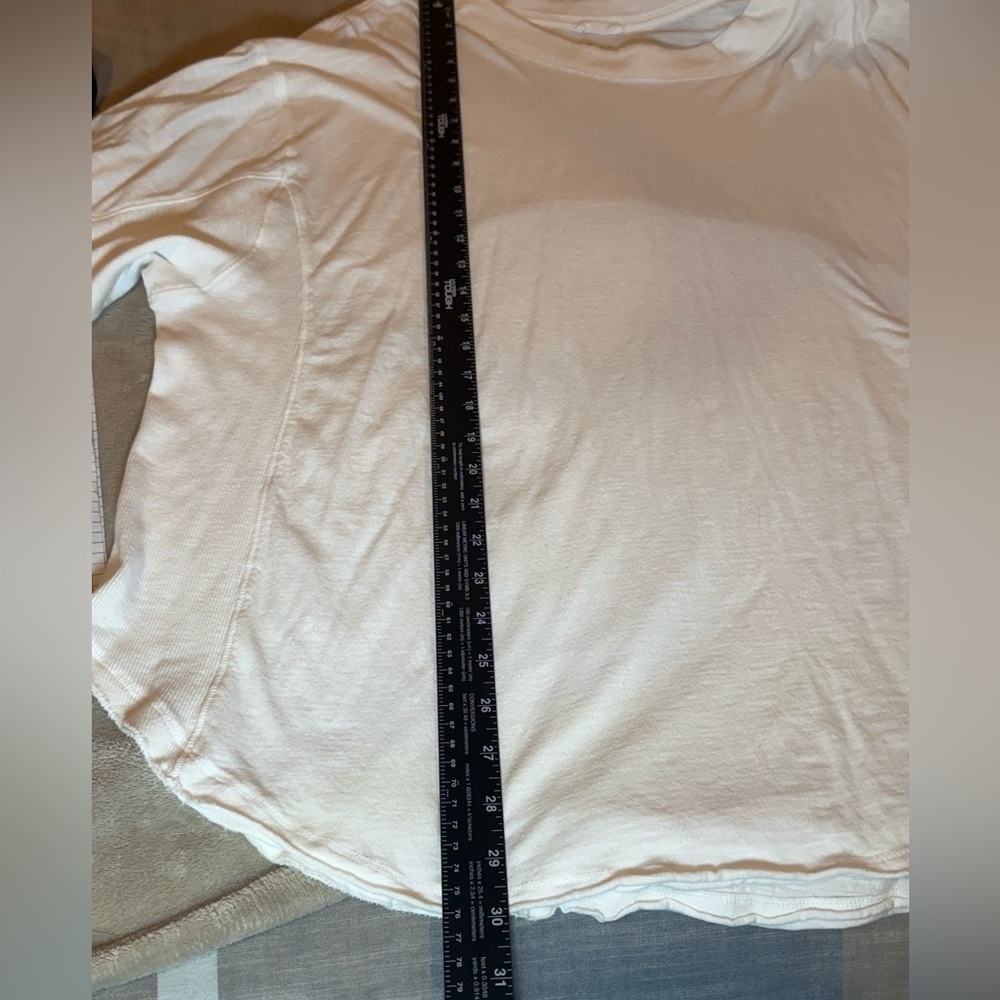 Aerie White Oversized Drop Shouldered Boyfriend Long sleeve top, size XL - Picture 8 of 10